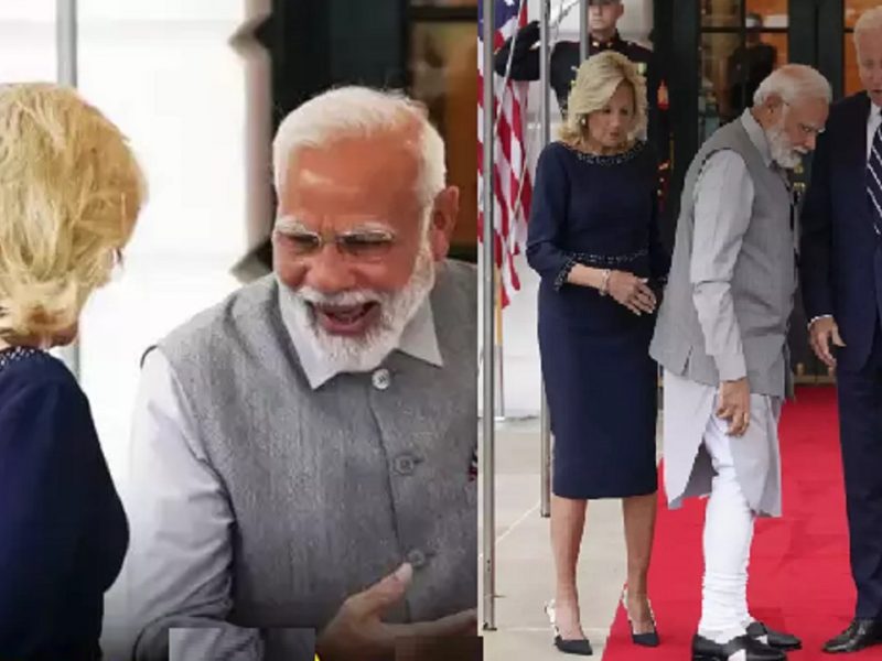 Biden with his wife Jill with Modi