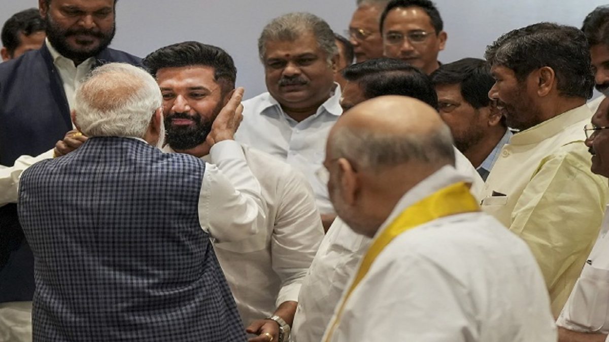 PM Modi hugs Chirag Paswan