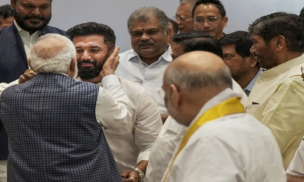 PM Modi hugs Chirag Paswan