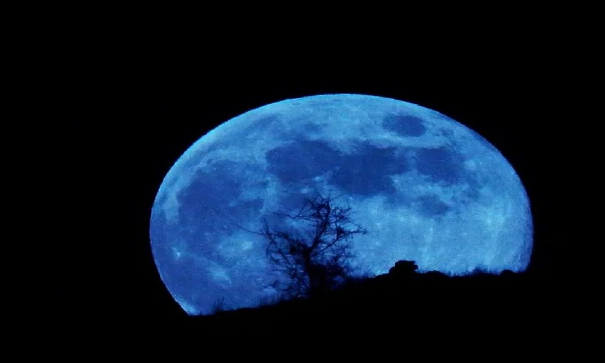 blue moon seen in the sky