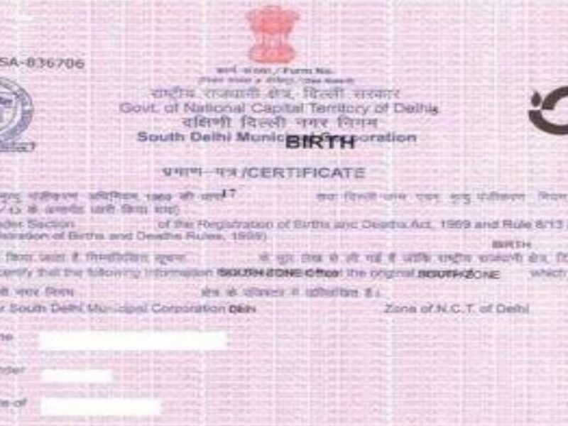 Birth Certificate Single Document