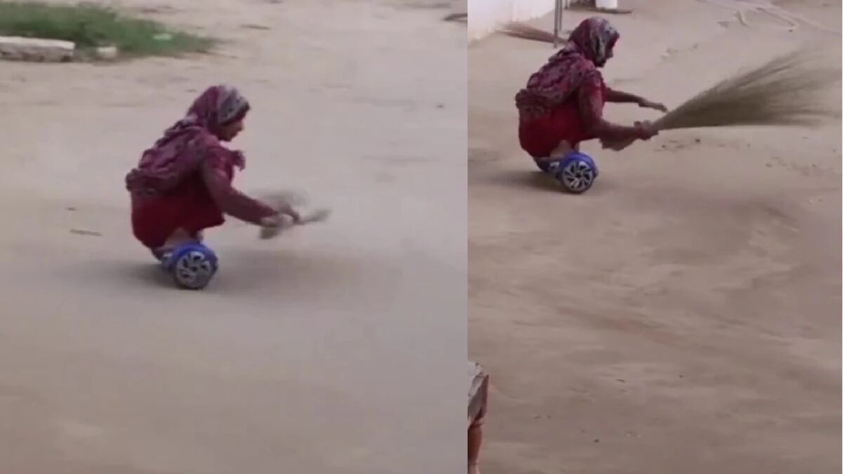 Old Woman Best Broom Trick To Clean House