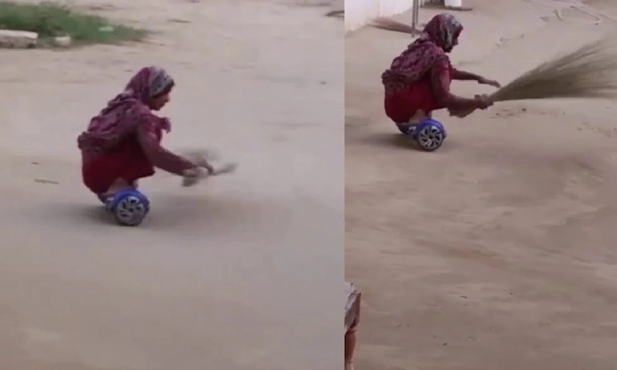 Old Woman Best Broom Trick To Clean House