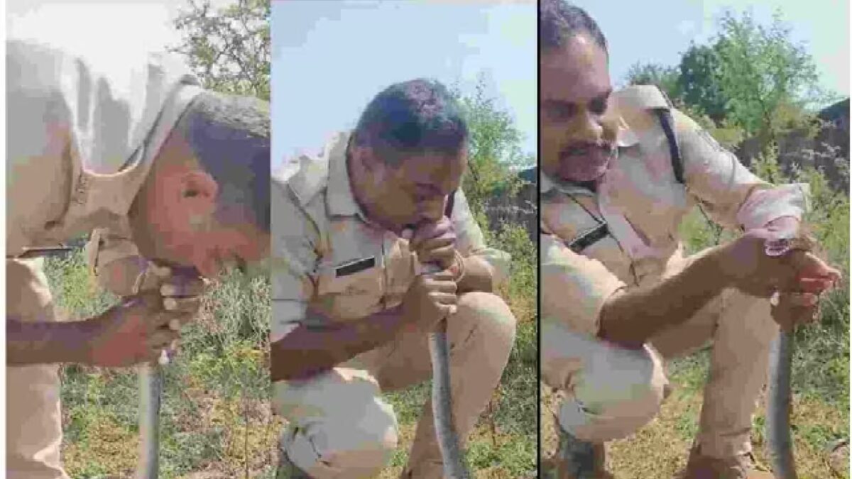 Policeman Saved Snakes Life By Giving-CPR