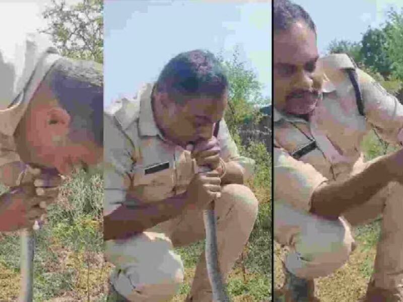 Policeman Saved Snakes Life By Giving-CPR