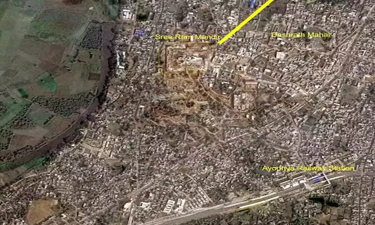 ram mandir from space