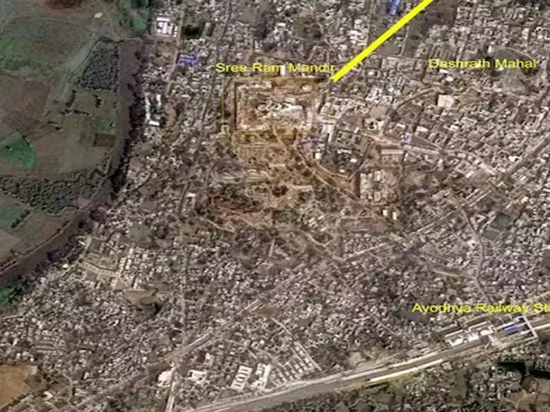 ram mandir from space