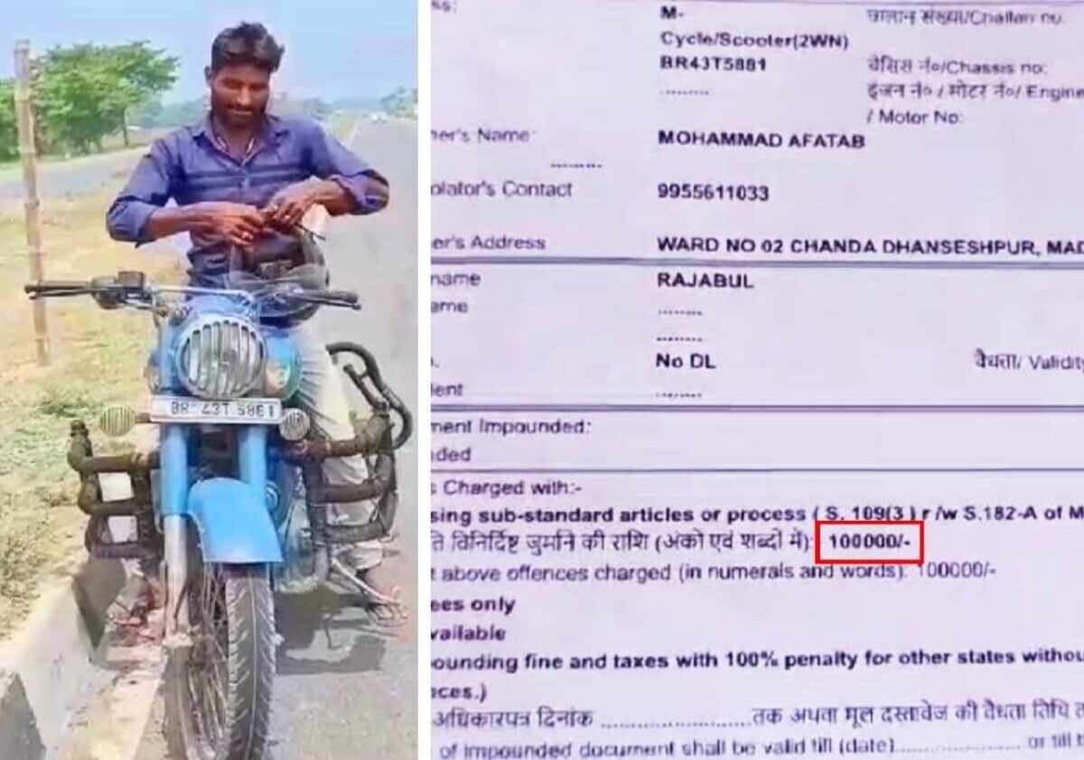 Challan of Rs 101000 issued