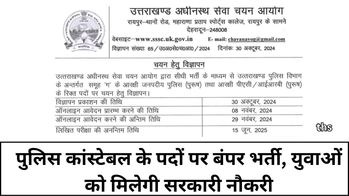 Uttarakhand Police Constable Recruitment 2024