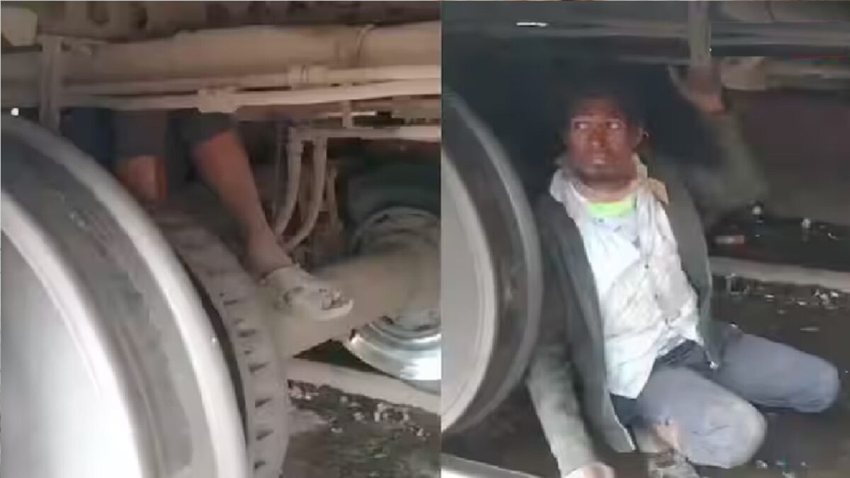 Man Travelled Hanging Under Train