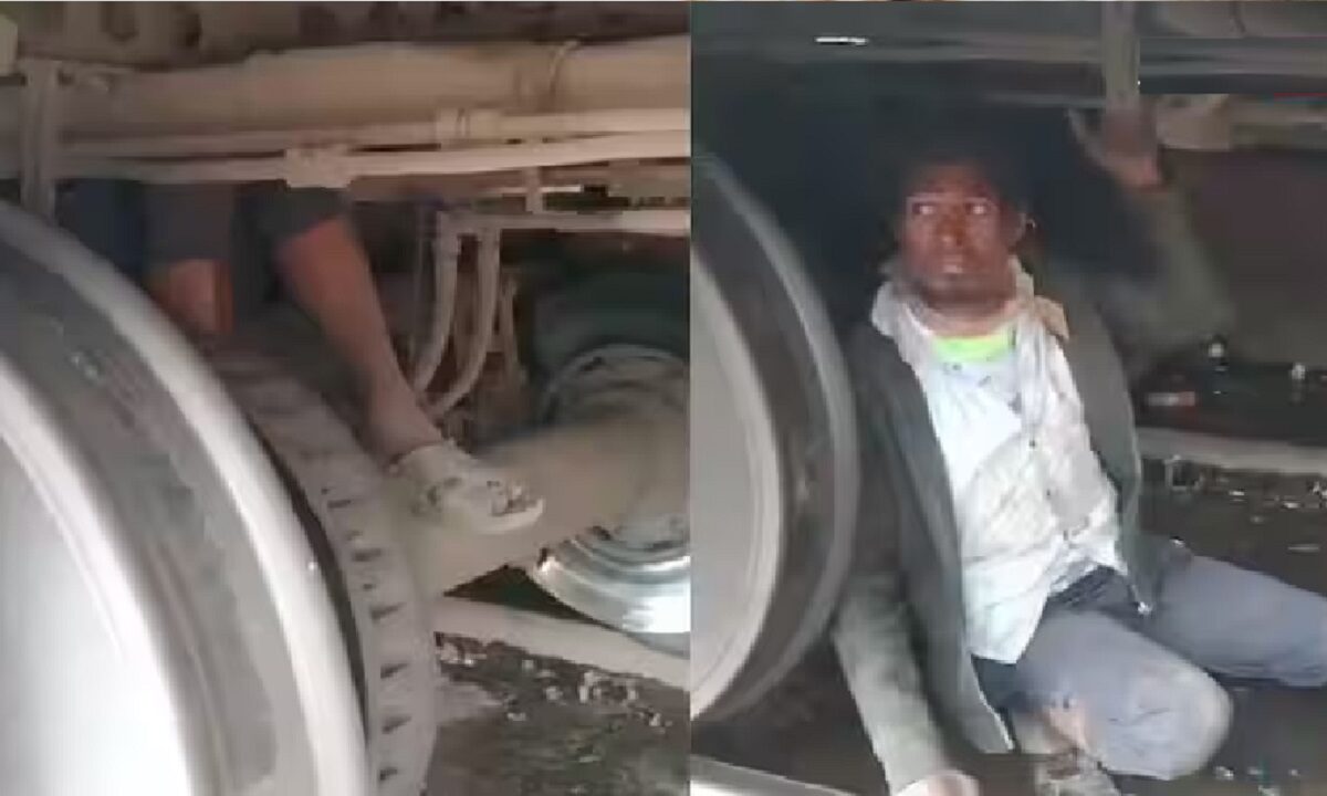 Man Travelled Hanging Under Train